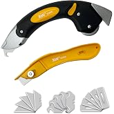 XW Heavy Duty Roller Carpet Knife and Light-weight Carpet Knife，Extra 15 PCS Blades Included, 2-Pack