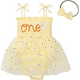 Baby Girl 1st Birthday Clothes One Year Old Girl Embroidery Tulle Dress Sleeveless Romper Bodysuit Cake Smash Outfit