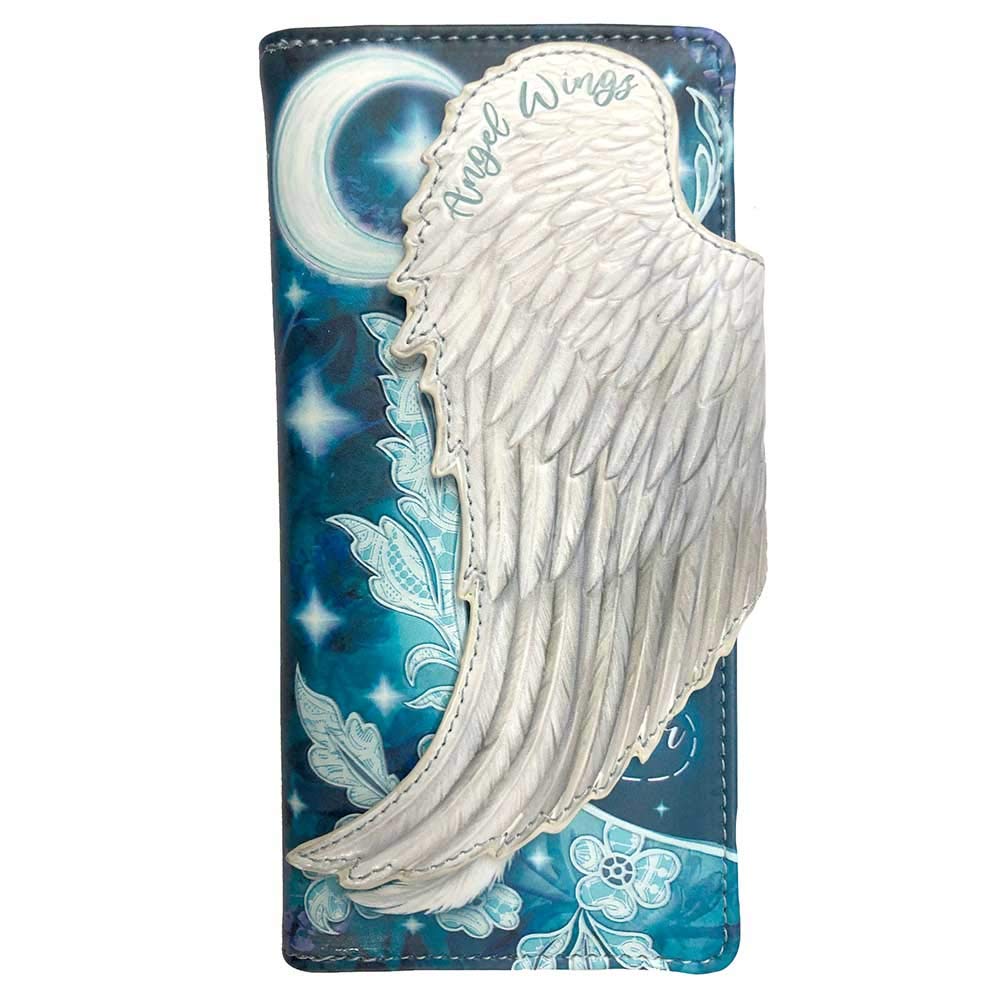 Nemesis Now Angel Wings White Feather Embossed Purse