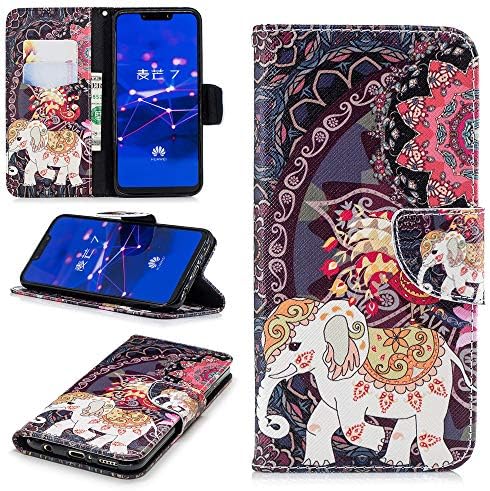 Ooboom Xiaomi Pocophone F1 Case Magnetic Flip Folio PU Faux Leather Wallet Cover Purse Stand with Credit Card Slots Cash Holder Packet for Xiaomi Pocophone F1 - Elephant Flowers