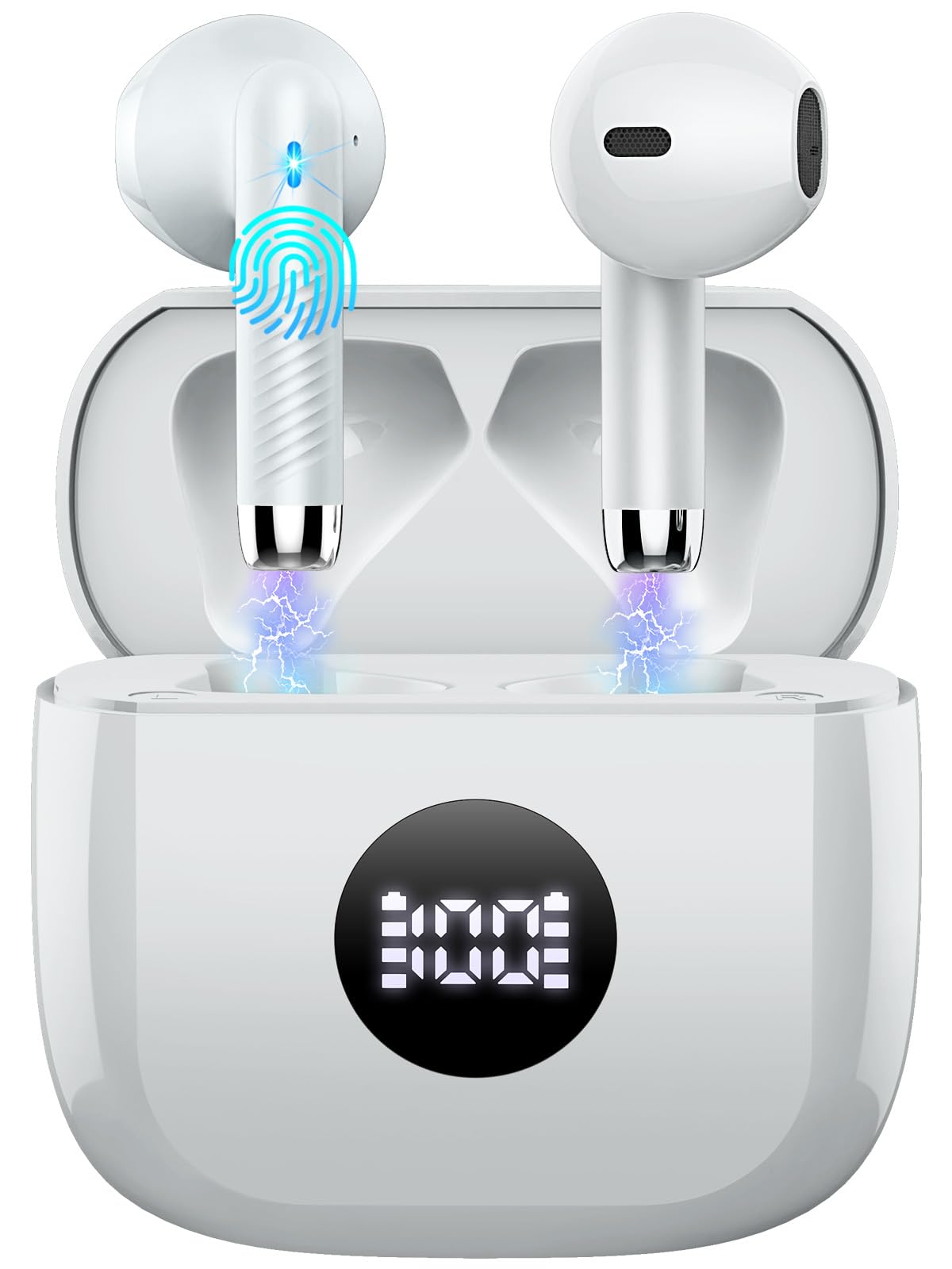 Photo 1 of Wireless Earbuds, Bluetooth 5.4 Ear Buds LED Power Display Headphones Bass Stereo, Bluetooth Earbuds in-Ear Noise Cancelling Mic, 40H Playback Mini Case IP7 Waterproof Sports Earphones for Android iOS