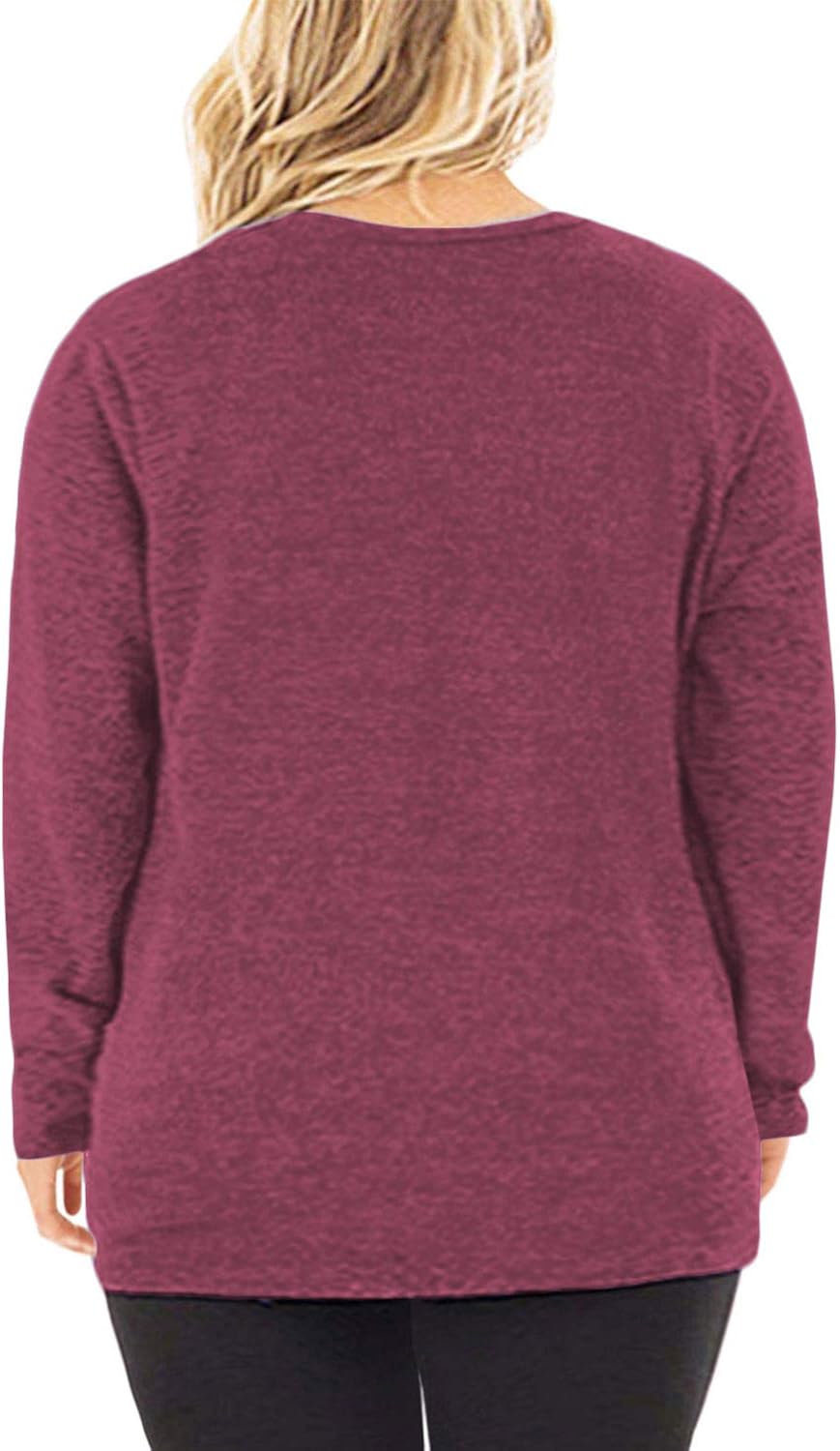 DOLNINE Womens Plus Size Knotted Tops Long Sleeve Tee Shirts Loose Casual Blouse at  Women’s Clothing store