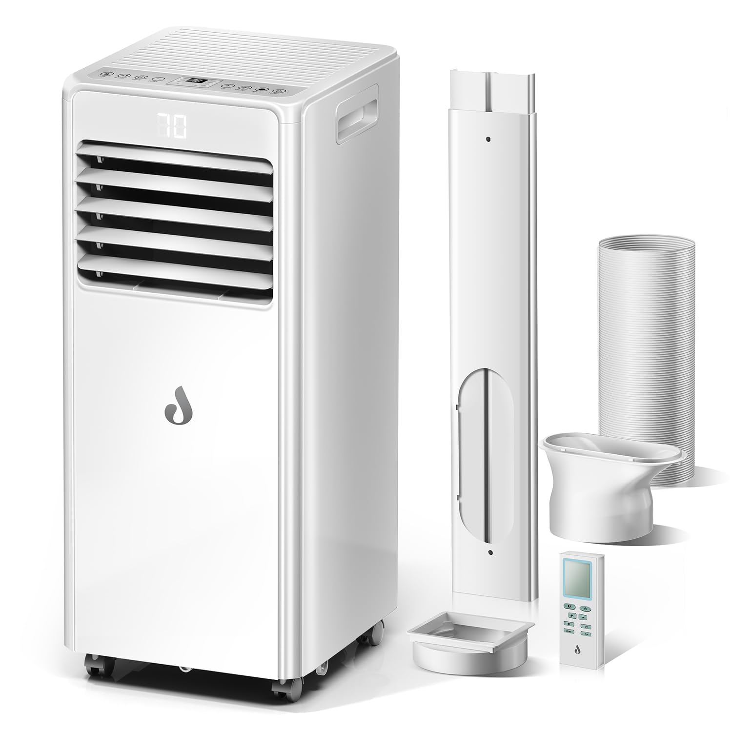 SLifet 10,000 BTU Portable Air Conditioner - Covers 450 Sq Ft With Remote