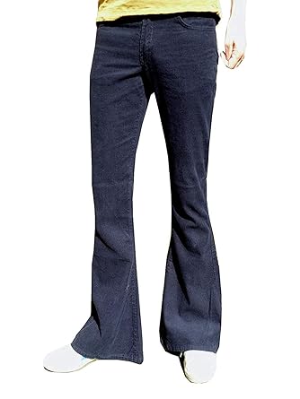 Fuzzdandy Hombre Campana Pantalones Acampanados Pantalones Azul