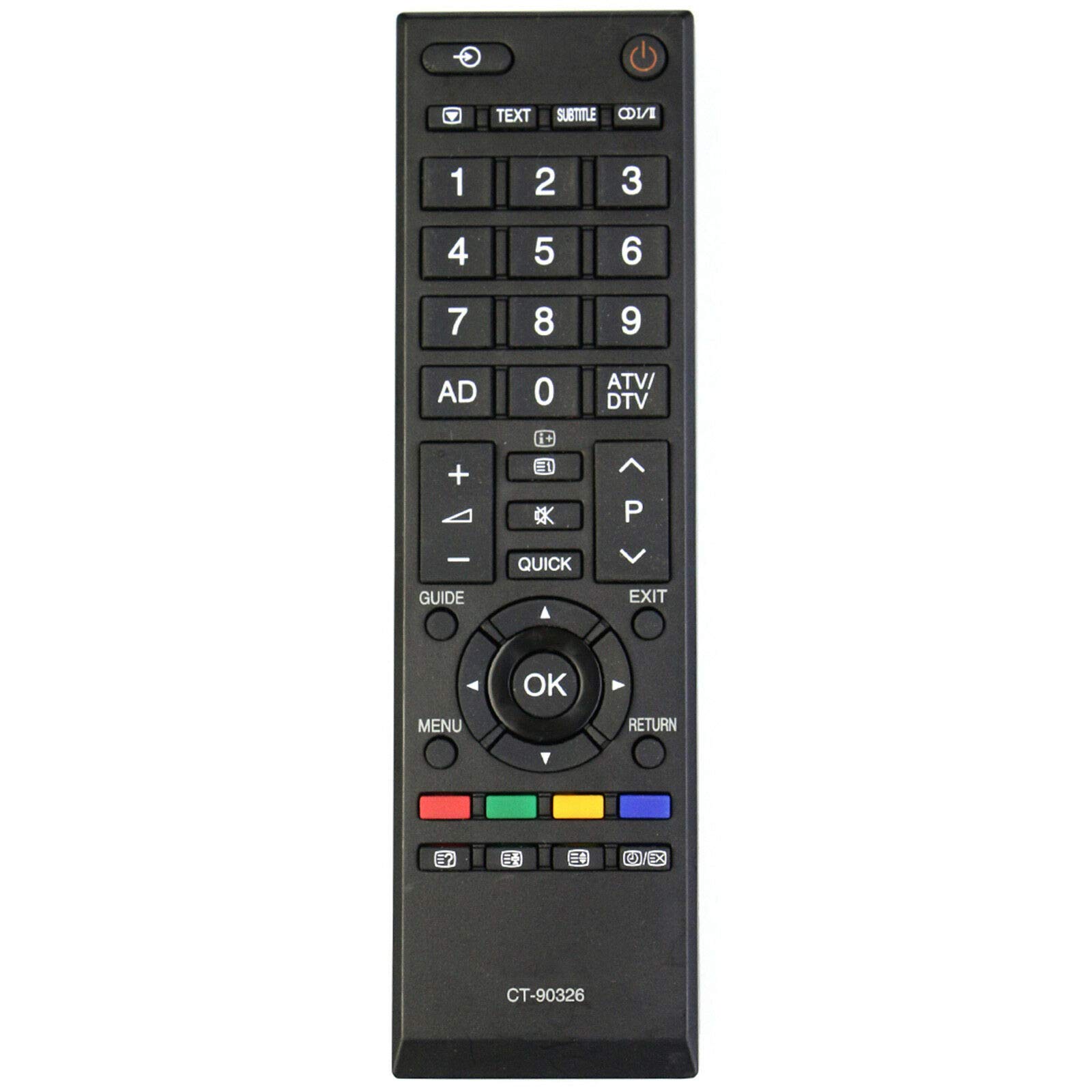 VINABTY CT-90326 replacement Remote Control for Toshiba LCD LED TV 19AV615DB 19AV616DB 22AV616DB 22AV713B 26EL933 32lv733g 32RV635 37RV635D 40LV665D 40lv713 40LV733G 42AV6 42HL833B CT-90336 CT-90380