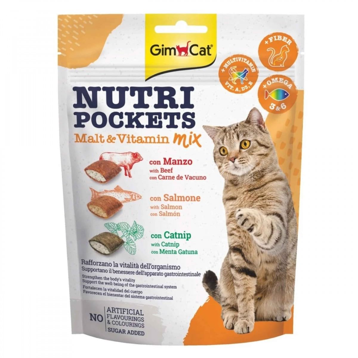 GimCat Nutri Pockets Mix - Crunchy snack for cats with creamy filling and functional ingredients - 1 bag (1 x 150 g)