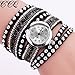 Hot Sale! AMA(TM) Women Fashion Rhinestones Bracelet Watches Casual Wrap Around Wristwatch Gifts (Black)