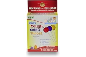LIL' GIGGLES Lil Giggles Kids Medicated Cherry, Grape & Honey Lollipops - Gentle Relief for Kids' Coughs, Sore Throat, Cold Symptoms