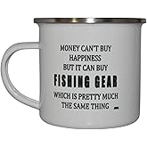 Rogue River Tactical Funny Fishing Camp Mug Enamel Camping Coffee Cup Gift Money Happiness Fishing Gear Fisherman Fish