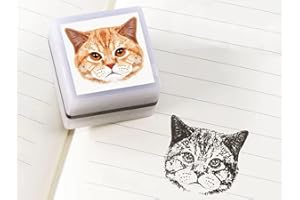 Personalized Pet Stamp - Custom Dog or Cat Portrait, Face Ink Stamp, Gift Idea for Animal Lovers (White)