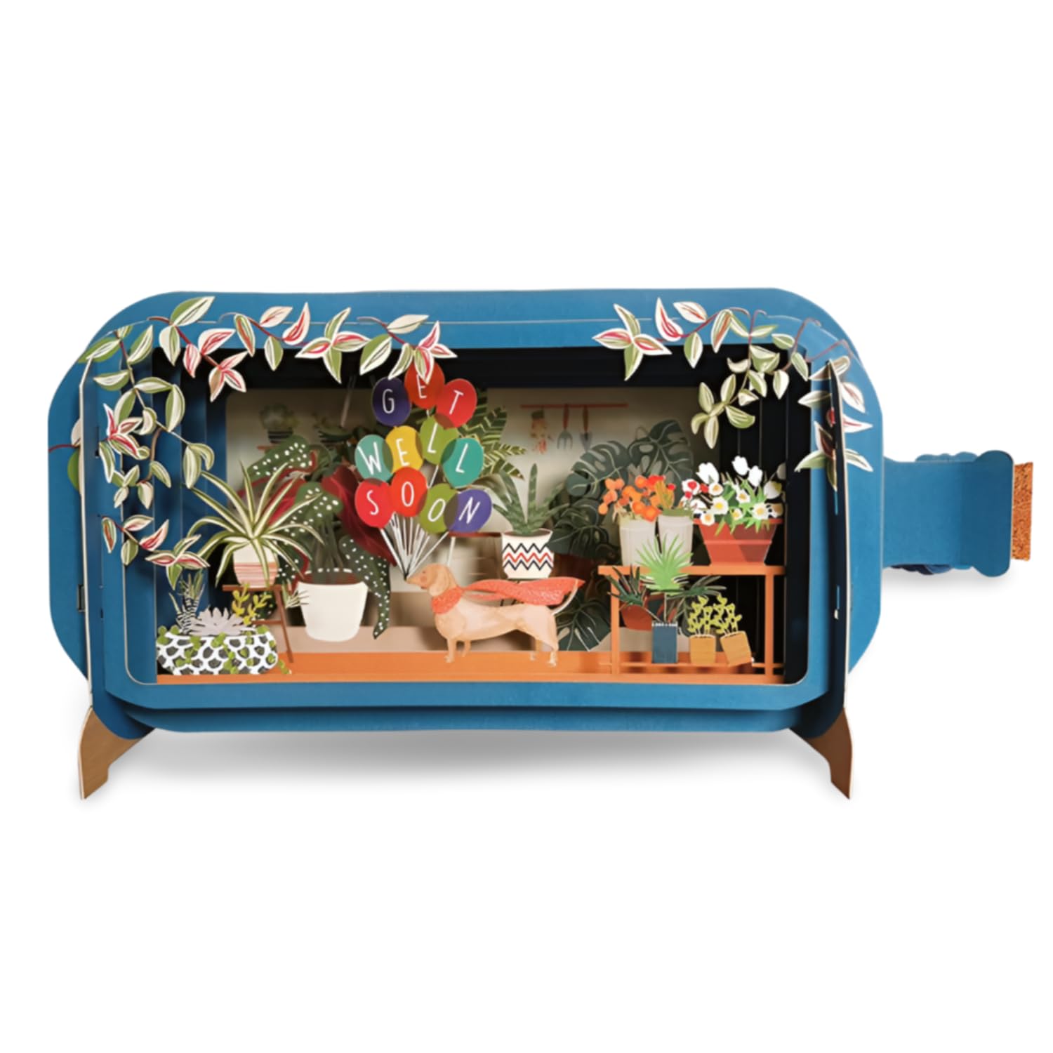 Message in A Bottle Get Well Soon Sausage Dog Greeting Card by Alljoy Cards MIB203