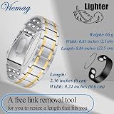 Vicmag 3x Magnetic Titanium Bracelet Men 3500 Gauss Adjustable Gift Box view 2