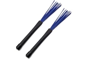 TUOREN Jazz Drum Brushes Drumsticks Nylon Brushes with Comfortable Rubber Handles for Cajon Jazz Folk Rock Band Playing Accessories