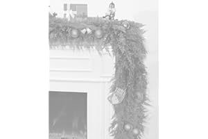 SEHIGHLIGHT Cedar Garland 9FT Christmas Garland Real Touch Garland Artificial Realistic Greenery Cypress Pine Garlands for Mantle, Fireplace, Stairs,Table, Doorframe Vintage Outdoor Indoor Christmas Decorations