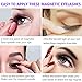 False Magnetic Eyelashes No Glue 3D Reusable Fake Eyelashes Extensions 8 Pieces Natural Mink Lashes Set with Single Magnets, Ideal for Deep & Round Eyes (Black, 2 Pairs)