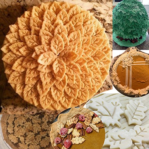 4Pcs Plunger leaves cookie Cutters biscuit plunger Mold cake decorating supplies Fondant embosser Decoration edible Anyana baking stamp christmas fall pie crust decoration