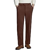 Susclude Mens Corduroy Dress Pants Classic Fit Pants 30"/32"/34" Old Money Vintage Stretch Work Casual Business Trousers
