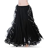 ROYAL SMEELA Chiffon Belly Dance Skirt Slit Bellydance Skirts Tribal Belly Dancer Costumes for Women Carnival Outfit