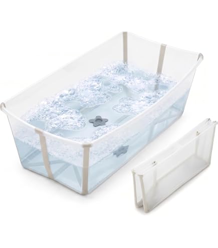 Amazon.com: Stokke Flexi Bath Bundle, Sandy Beige - Foldable Baby Bathtub +  Newborn Support - Durable & Easy to Store - Convenient to Use at Home or  Traveling - Best for Newborns