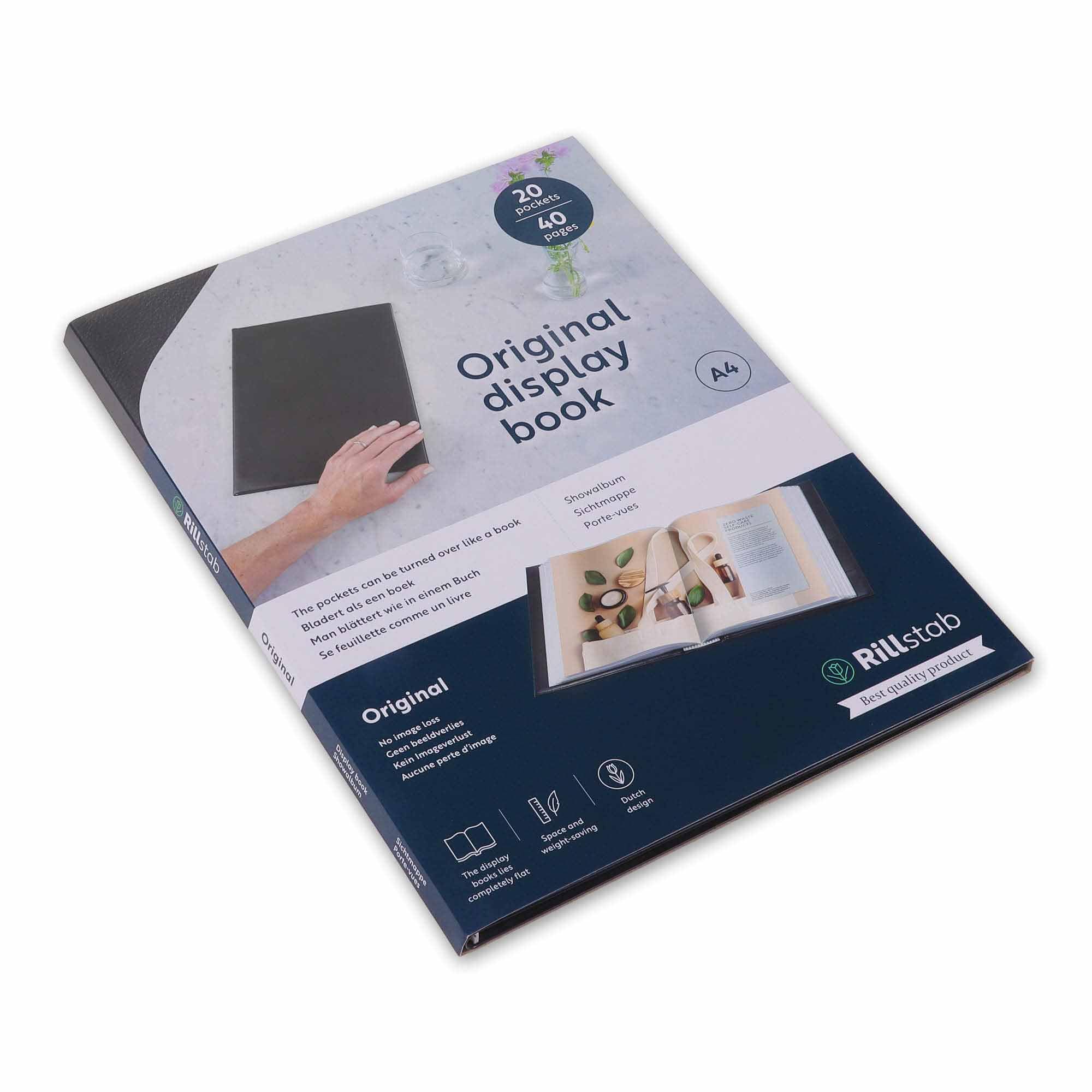 Rillstab Original Display Book (20 Transparent/Clear Pockets) | A4 Front Page Ring Binder Portfolio & Project Presentation Folder for Meetings & Conferences| Poly Clear Pocket Folder | Black | 99424 — image 1