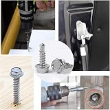 Lemiyoo 113 Pcs M4.8 Self-Drilling Screws Set 410 Stainless Hex Head Assortment view 5