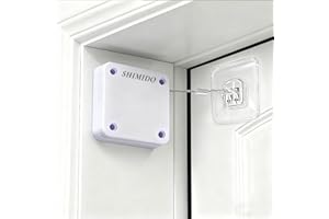 SHIMIDO Upgraded Punch-Free 1000g Automatic Screen Door Closer, Sliding Screen Auto Door Closer with Steel Drawstring for Bathroom, Bedroom, Study Room etc. (2 Pack White)