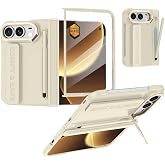 Casetego for iPhone Duo Case with Pen Holder &amp; Stand &amp; Wristband,Brown | [Built-in Screen Protector][Stretchable Wristband]Hinge Protection Shockproof Cover for Apple iPhone Duo