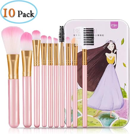 Amazon Yujiny メイクアップブラシ 粧ブラシ 可愛い 化粧筆 肌に優しい ファンデーションブラシ アイシャドウブラシ 携帯便利 10本 収納box付 Yujiny メイクアップブラシ 通販