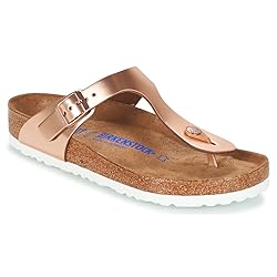 Birkenstock Women's Flip Flops Flo, Metallic