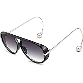 FEISEDY Oversized Aviator Sunglasses With Earring Design for Women Large Big Frame Luxury Designer Shades for Ladies B0296