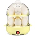 bella Rapid Electric Egg Cooker and Poacher with Auto Shut Off for Omelet, Soft, Medium and Hard Boiled Eggs, 14 Egg Capacity Tray, Double Stack, Yellow