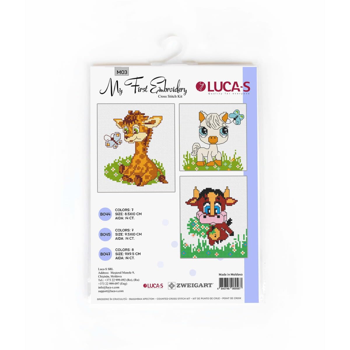 Cross Stitch Kit for Beginners Luca-S - My First Embroidery M03
