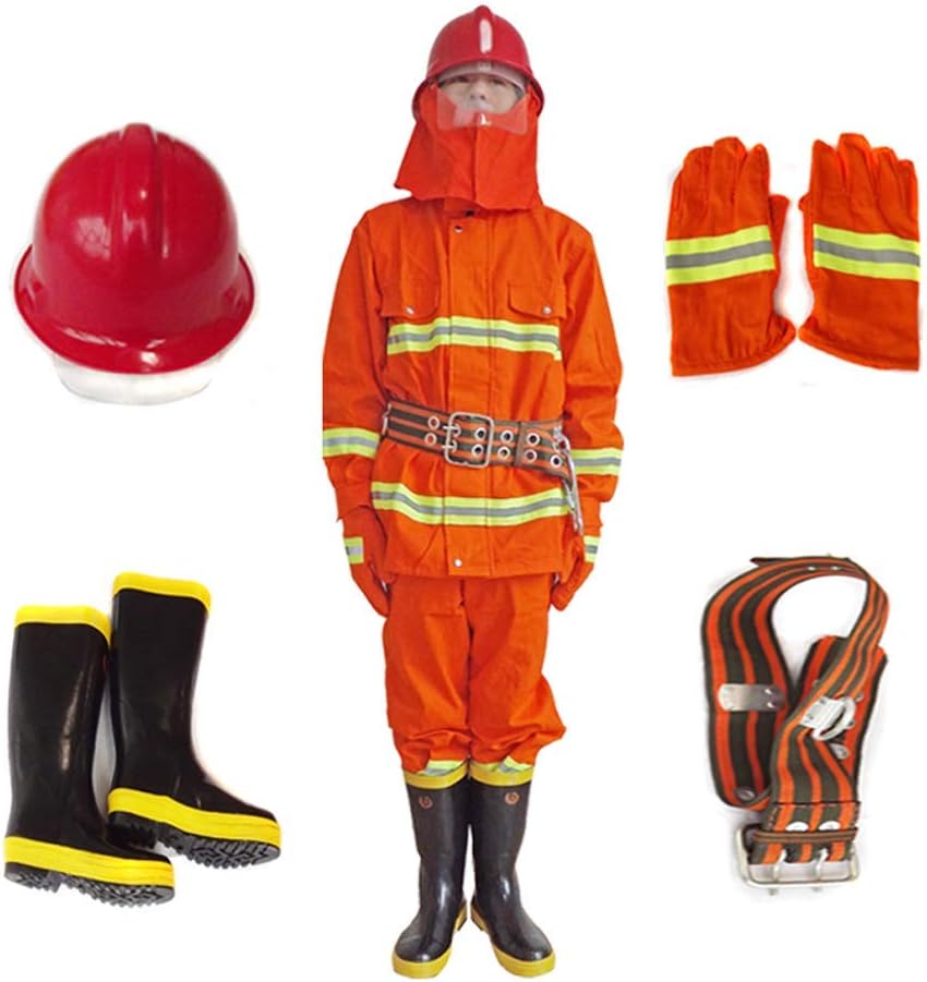 lqgpsx Fire Safety Guard Fire-Fighting Fireproof Firefighter Protective Suit Orange