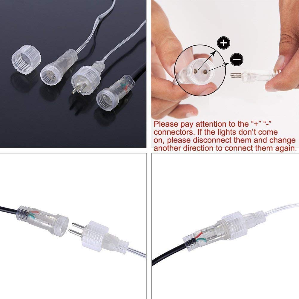 AveyLum LED Falling Rain Lights with 30cm 8 Tube 144 LEDs, Meteor Shower Light, Falling Rain Drop Christmas Lights for Holiday Party Wedding Christmas Tree Decoration (White)