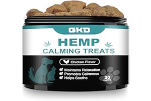 GKD Hemp Camling Chews for Dogs, Dog Calming Treats Anxiety Relief Natural Ingredients Calming Dog Treats, Aid with Separation, Thunderstorms 30 Chews