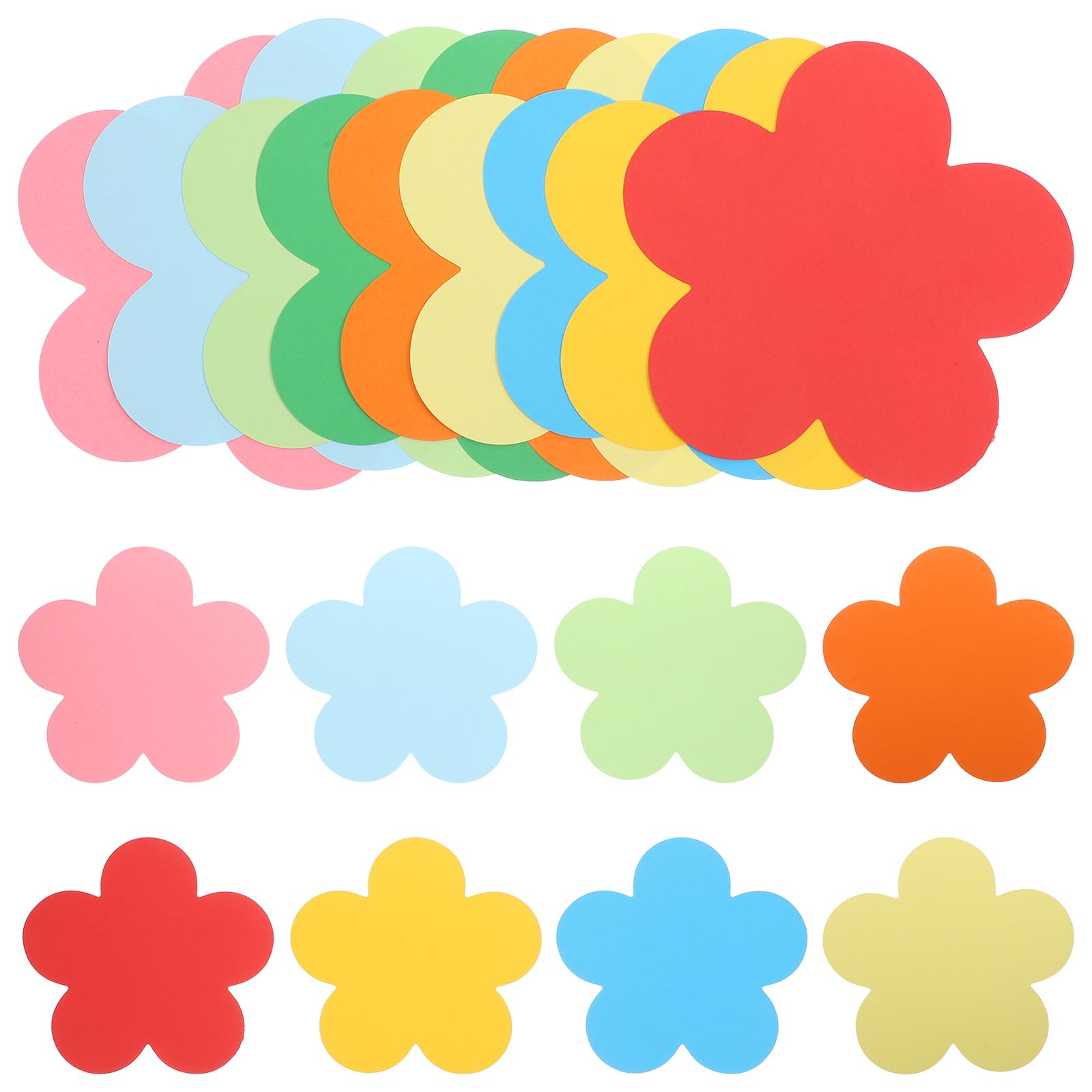 Operitacx 90Pcs Paper Flower Cutouts 6X6 Inch Pre-Cut Flower Shapes for Kids Craft Classroom Wall Decorations and Diy Party Projects