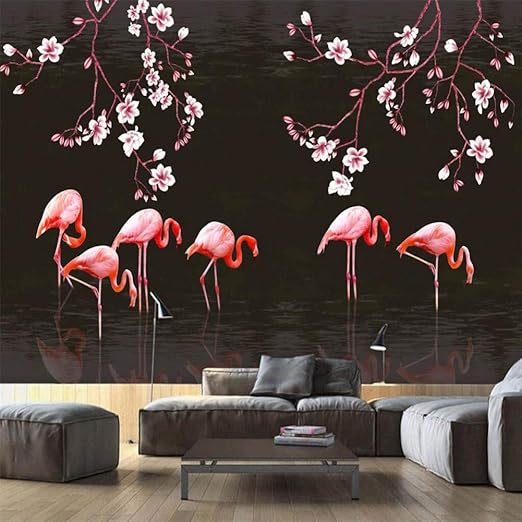 Hanhuan Papel Pintado Pintado Magnolia Flamingo Tv Fondo Pared
