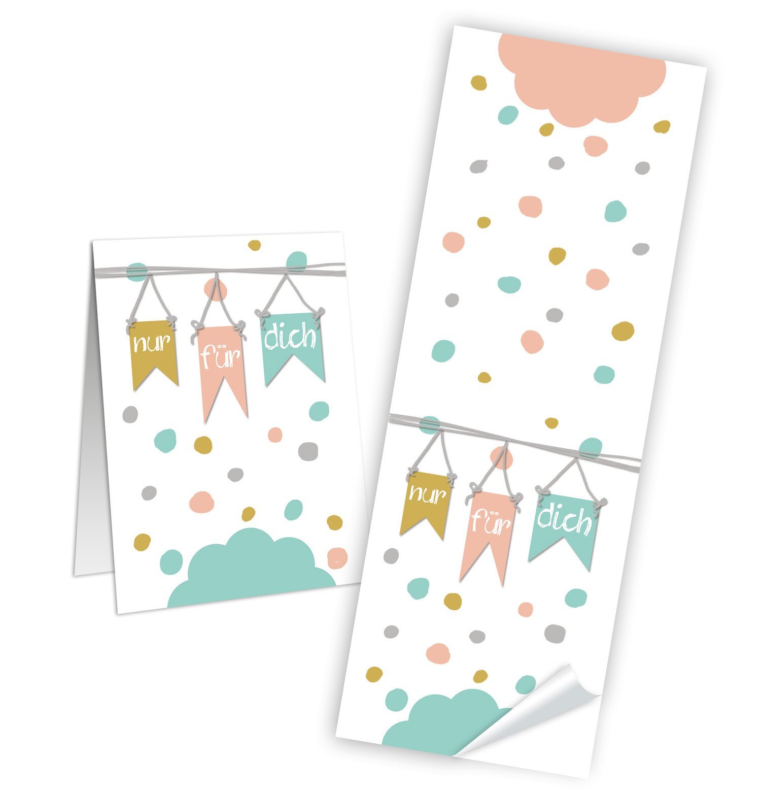 Logbuch-Verlag Sticker Rose White Pastel Colours for You Sticker 5 x 14.8 cm Packaging Paper Bags Gift Bags 25 Stück