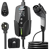EVDANCE Level 2 EV Charger (32Amp, 240V, NEMA 14-50P), 7.68kW Fast Portable &amp; Home Electric Car Charger with 25ft Cable, Adjustable Current/Delay Chargin for J1772 EVs