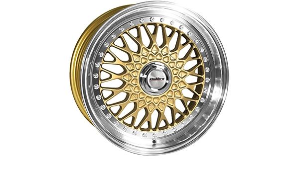 Llanta Calibre Vintage 8 x 17 Oro/Polished Lip 4 x 100 ~ 4 x ...