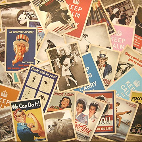 Fancyoung 32 PCS 1 Set Vintage Retro Old Travel Sights Landscape Postcard Greeting Cards Souvenir Gifts for Worth Collecting (World War II)