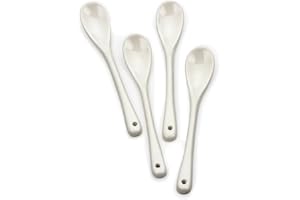 White Porcelain Egg Spoon, Set of 4