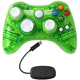 Wireless Controller Fit for Xbox 360 Double Motor Vibration Wireless Gamepad Gaming Joypad Green