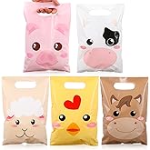 Blosssound 120 Pcs Farm Party Gift Bags Farm Animal Favor Bags Chick Pig Candy Bags Cow Sheep Goodie Pouches for Boys Girlstheme Birthday Baby Shower Party Supplies Decorations