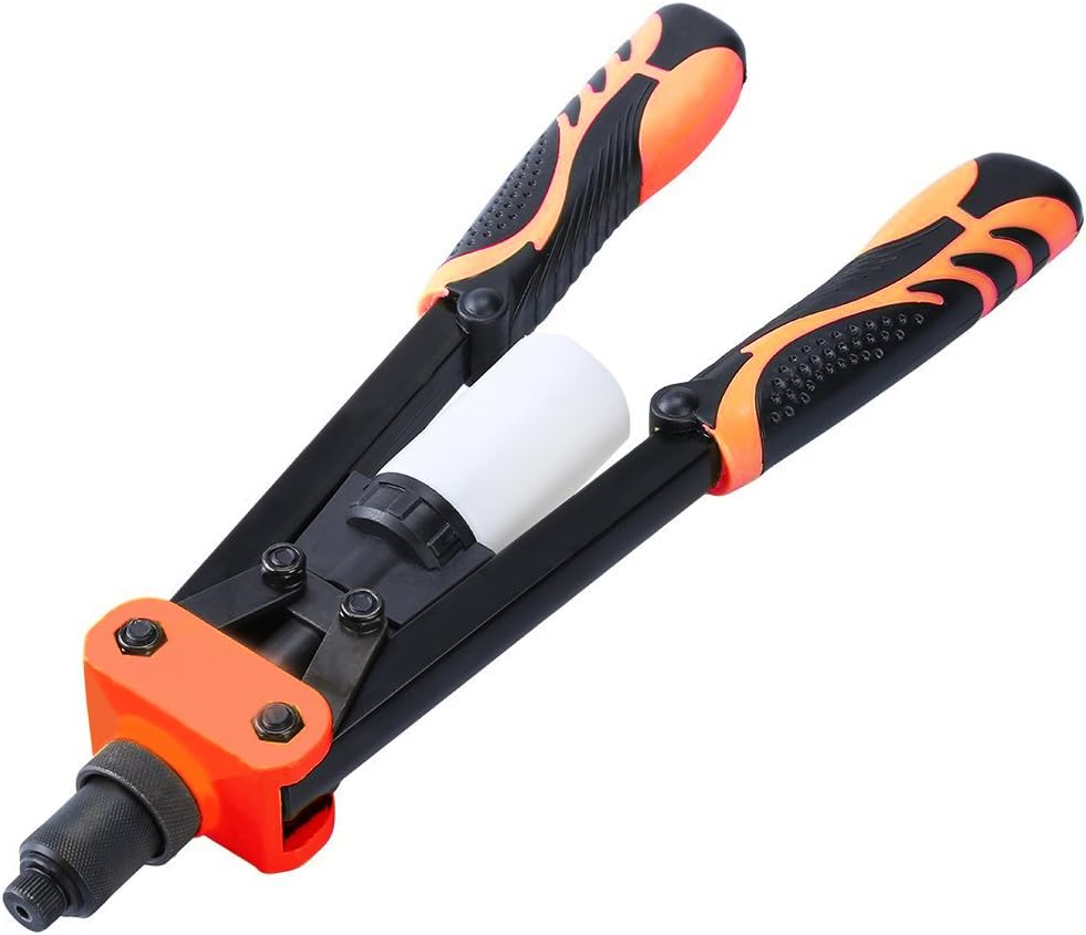 ZHONG AN Manual Riveter with 3/32 (2.4mm), 1/8 (3.2mm), 5/32 (4.0mm), 3/16 (4, 8 mm) and 1/4 (6.4 mm) (Orange)