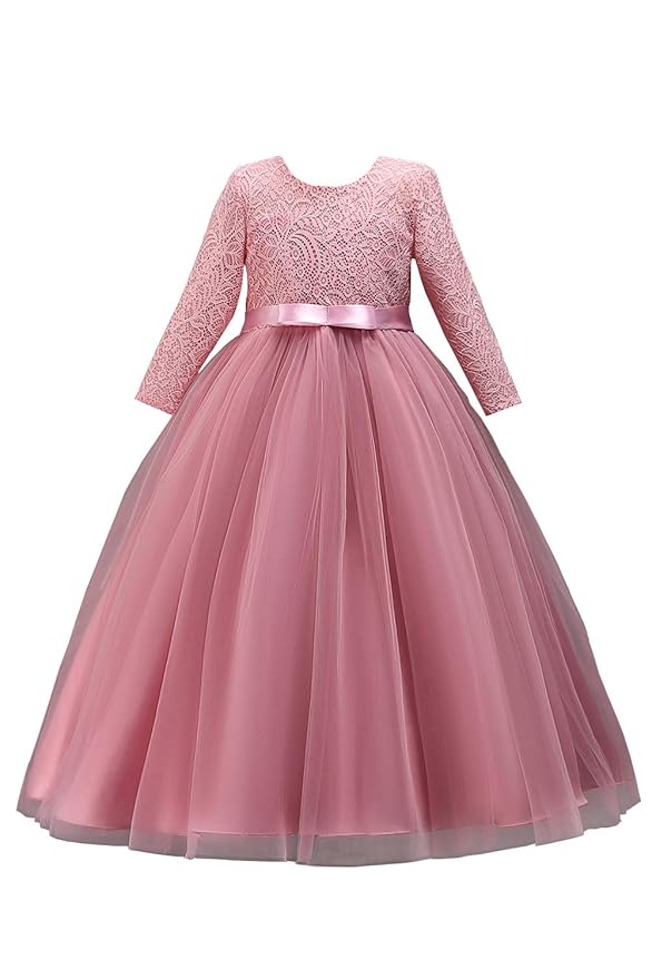 2019 Mädchen Prinzessin Kleid Tüll Abendkleid Spitzen Ballkleid Festzug lang 120-170