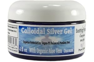 Superior Colloidal Silver Gel Big 4 oz. Jar Made with Organic Aloe Vera 100 PPM 99.99% Pure Silver & Simple Safe Ingredients