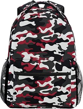 black and white camo backpack