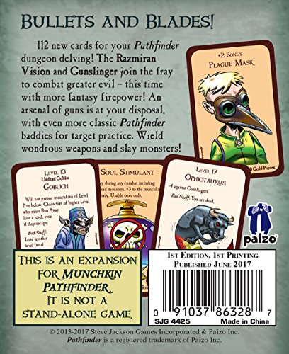 Steve Jackson Games Munchkin Pathfinder 2 Guns and Razzes Card Game