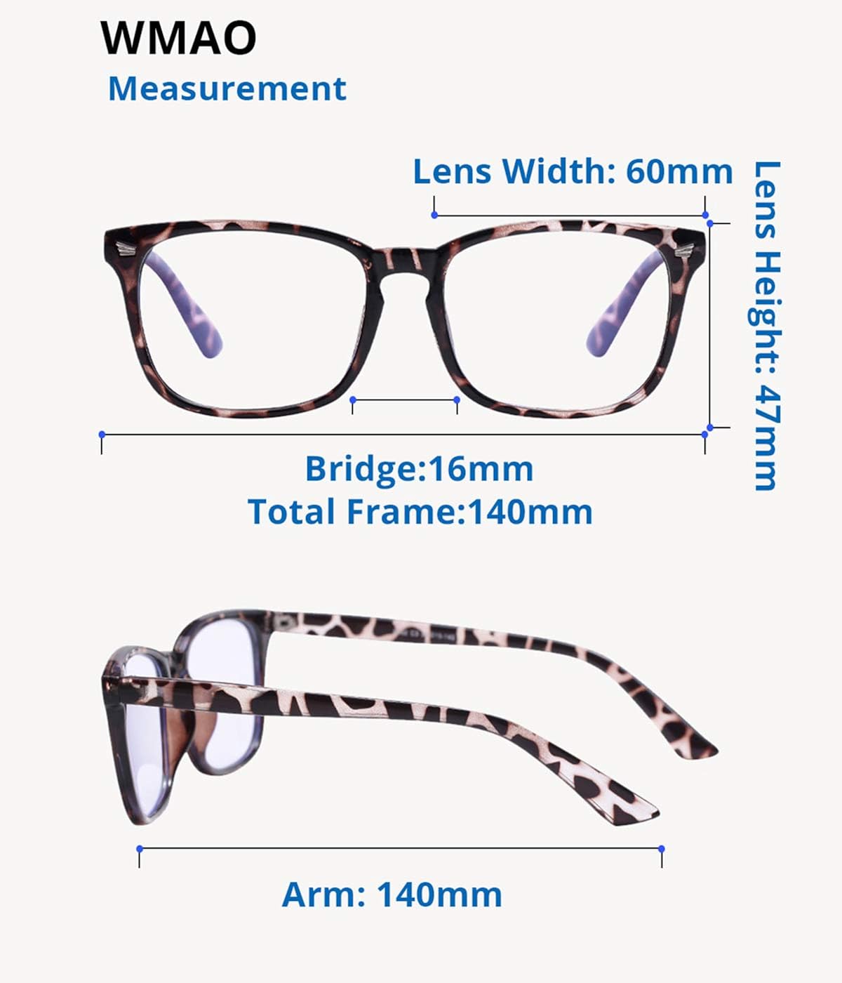 Blue Light Blocking Glasses Square Nerd Eyeglasses Frame Anti Blue Ray Computer Glasses Non Prescription (Leopard+Black+Transparent+Clear Pink): Clothing